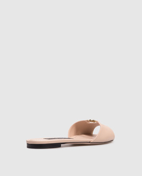 Dolce&Gabbana Beige leather flip-flops with monogram CQ0684A1953