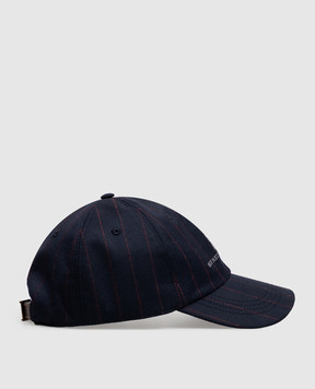 Brunello Cucinelli Blue striped wool cap MV4419850