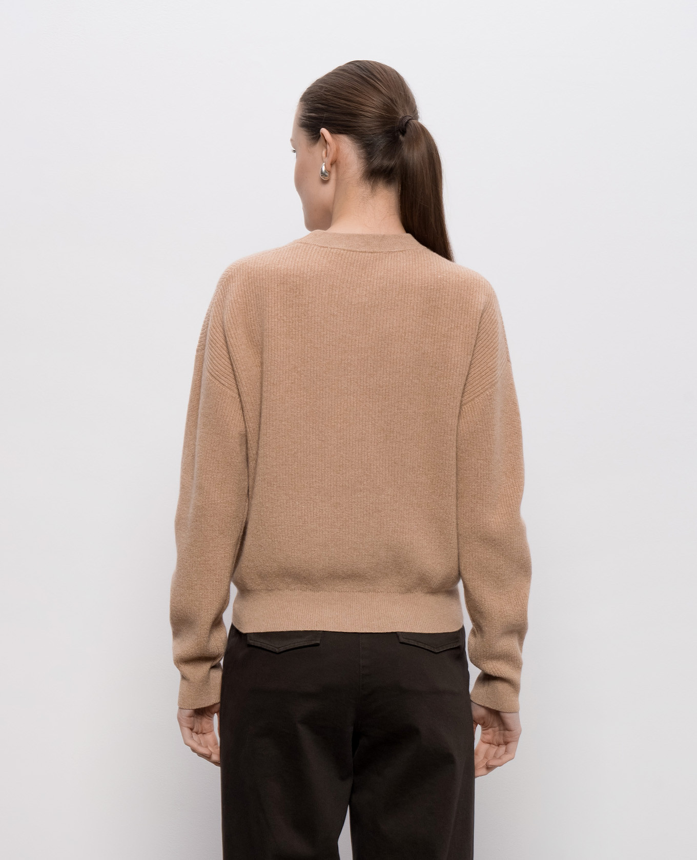 Beige wool, silk and cashmere sweater Peserico 4