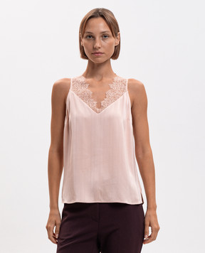 Twinset Pink top with lace 262TP2124