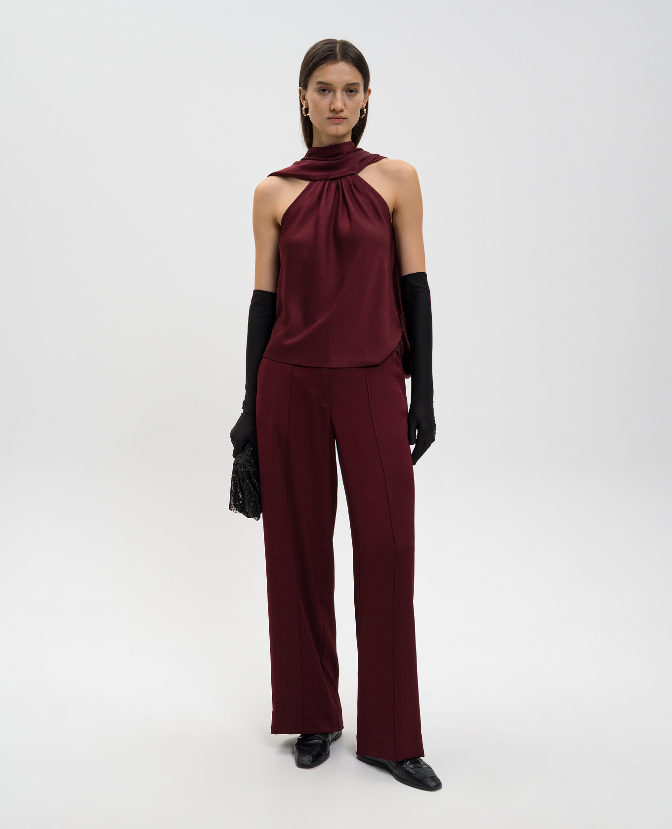 

Scarlett burgundy top with silk Simkhai