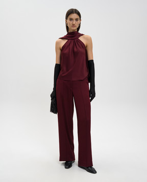 Simkhai Scarlett burgundy top with silk 6252138Q