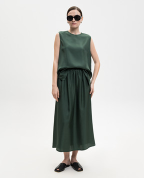 Asceno Roma green silk skirt B068F03C509