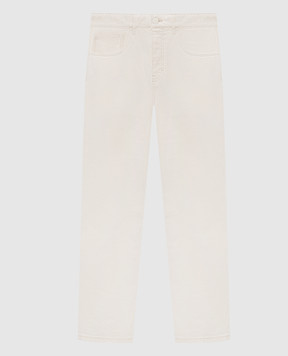 Ami Paris Ivory jeans with logo patch HTR921DE0134