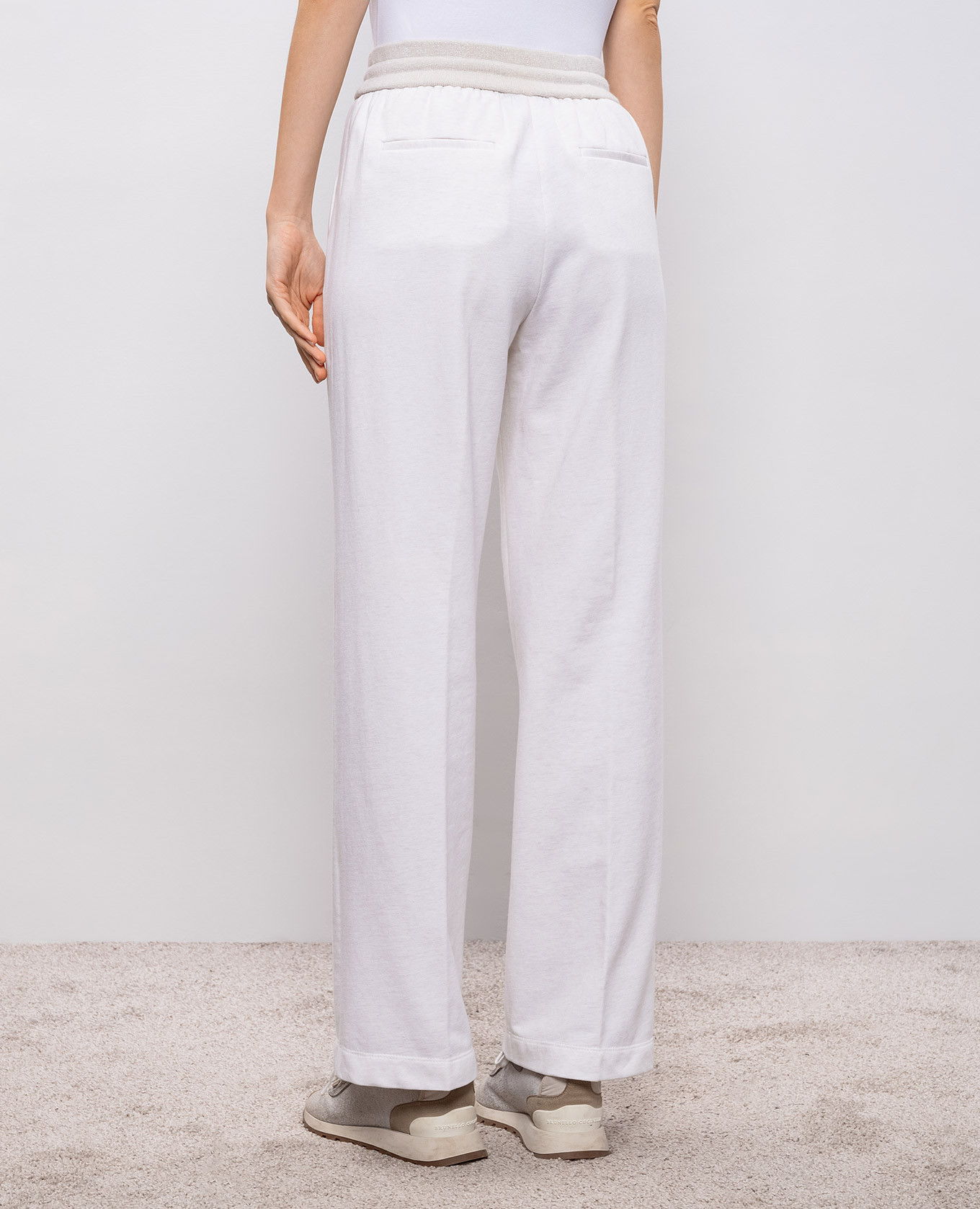 

White melange sweatpants Peserico, Beige