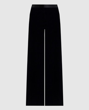 Victoria Beckham Blue velvet flared pants Alina 1126WTR007243B