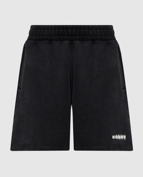Misbhv Black shorts with logo print 230M353