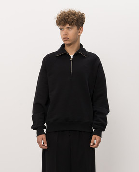 Ami Paris Black sweatshirt with zipper USW798747