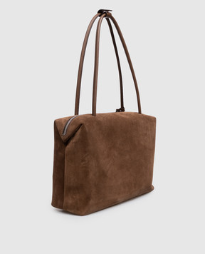 Max Mara HOLDALL GLIDE brown suede tote bag MXAHOLDALLGLIDE