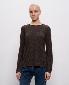 The Row Brown melange Nile cashmere, silk and linen jumper 10701Y876