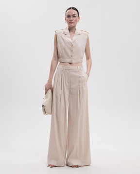 Simkhai Beige Ramsey linen pants 3264037LE