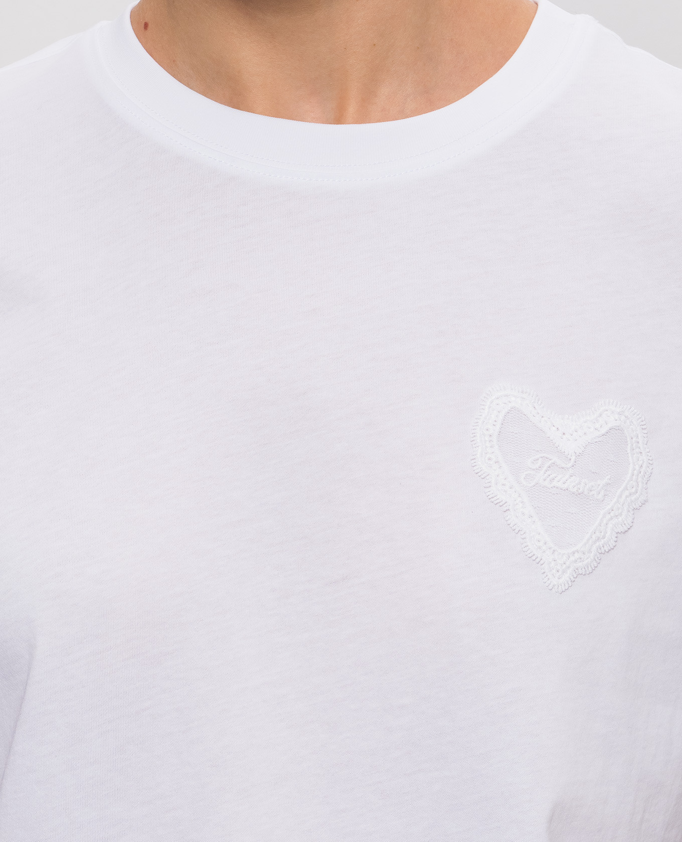 White T-shirt with logo patch Twinset 5