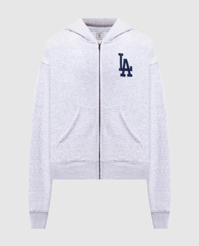 Sporty & Rich LA Serif grey melange insulated sports jacket ST094714669GY03