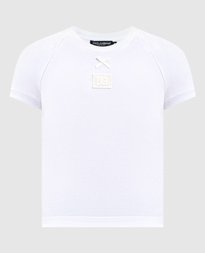 Dolce&Gabbana White T-shirt with a patch F8V88ZHU7SD