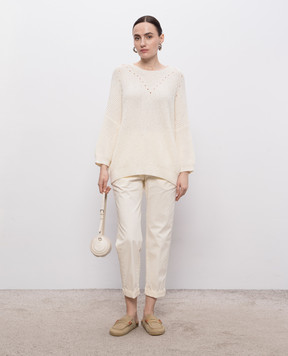 Peserico Ivory sweater with sequins S99149F0509110