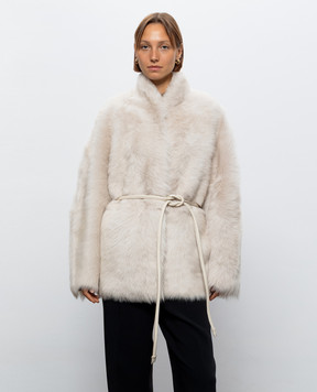 Babe Pay Pls Beige sheepskin coat with belt 2328TOSKANA