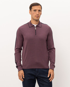 Stefano Ricci Purple wool and silk polo shirt K606432Z45F26319
