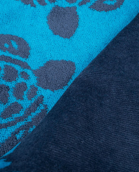 Vilebrequin Blue terry beach towel with contrasting pattern SANE2436