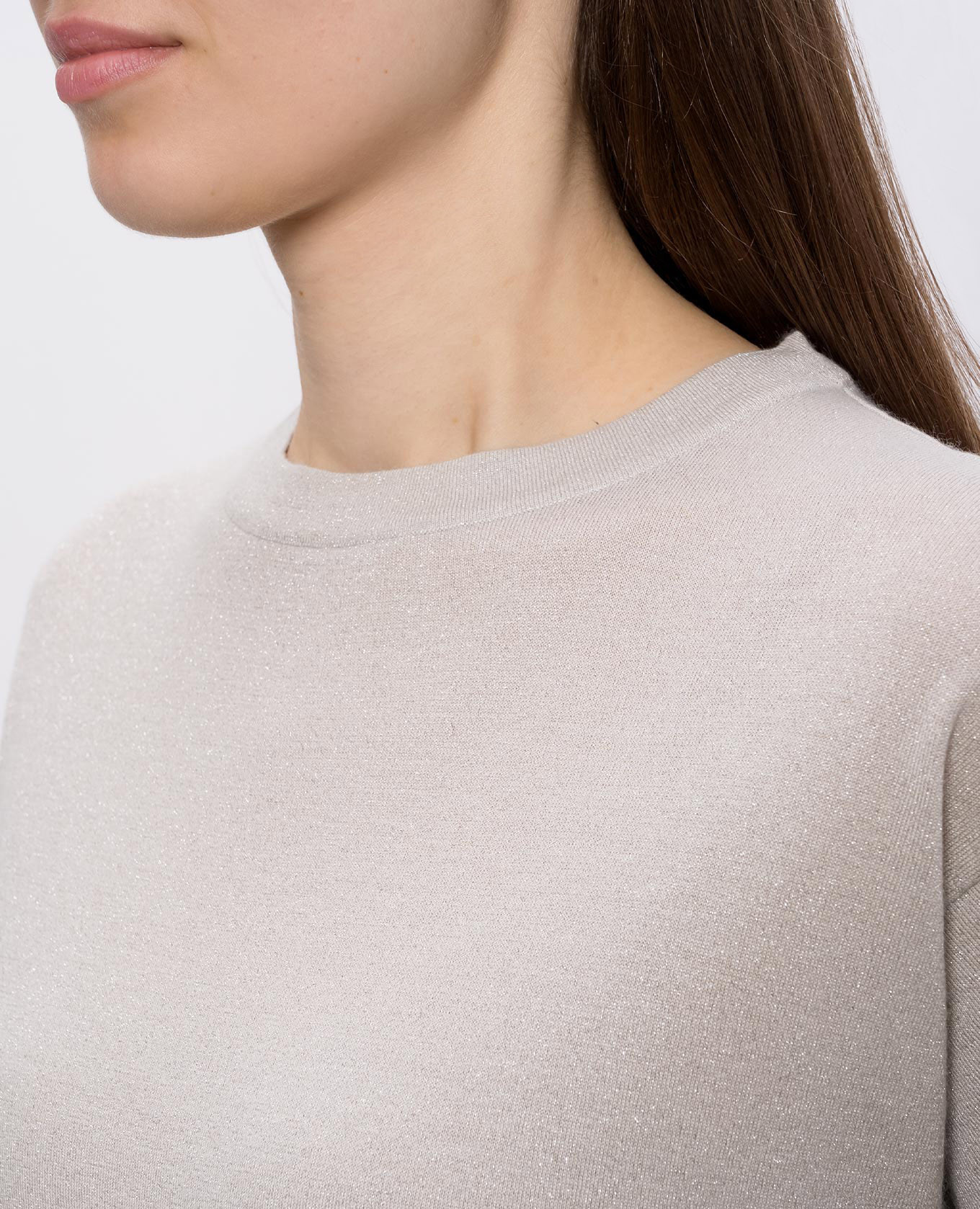 Gray cashmere and silk lurex t-shirt Brunello Cucinelli 5