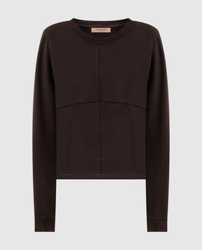 Twinset Brown sweatshirt with accent stitching 262TP272A