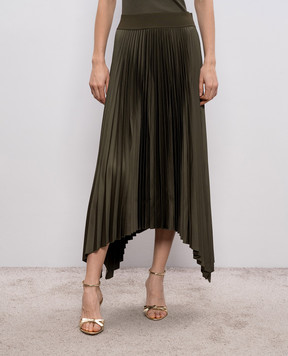 JOSEPH Ade khaki asymmetric midi skirt JF009604