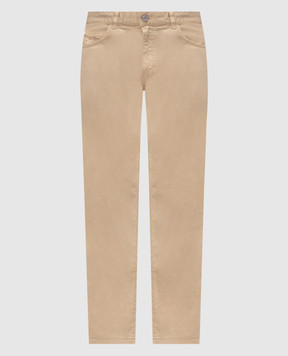 Trussardi Beige pants with logo patch P701H204863NMP380T68
