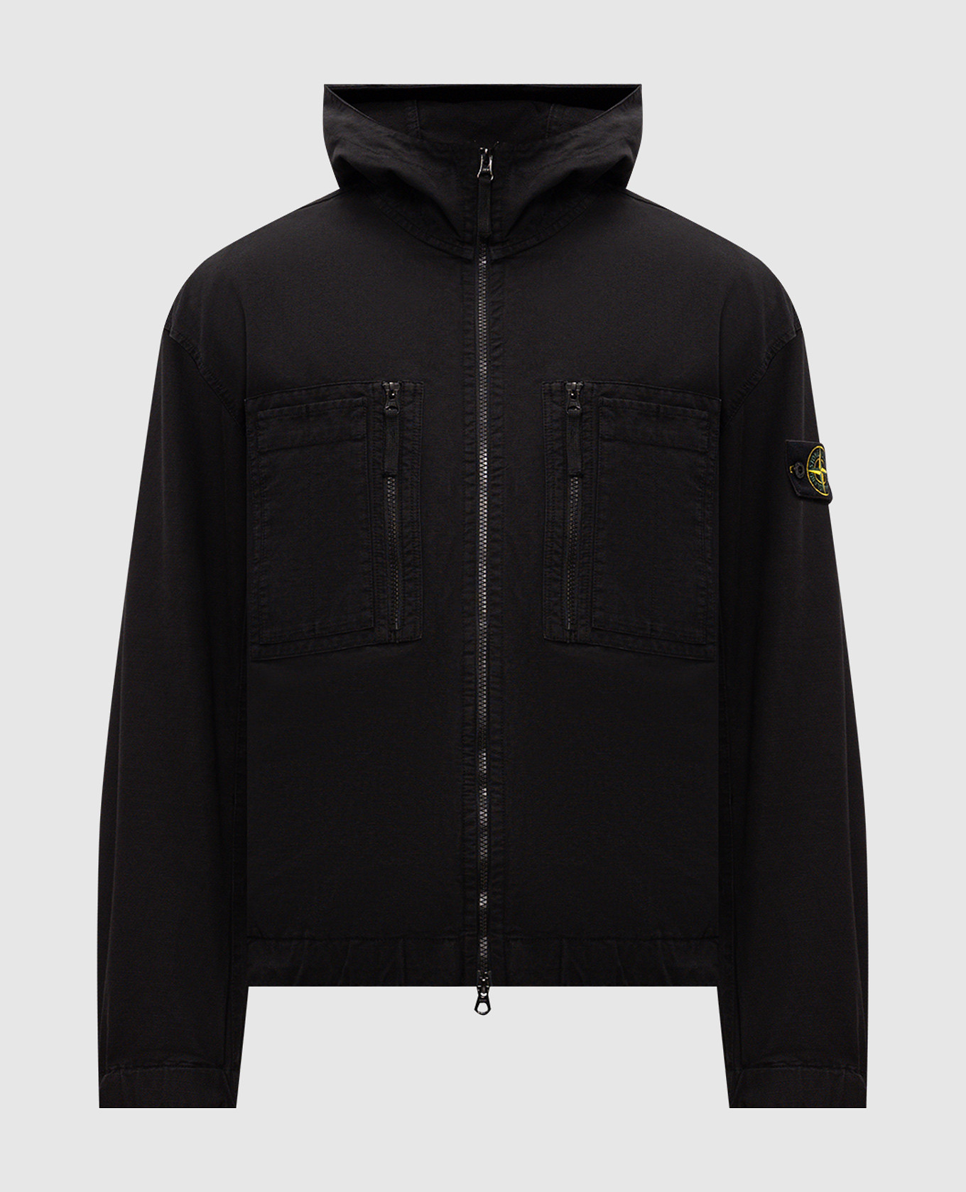 Black jacket with logo patch