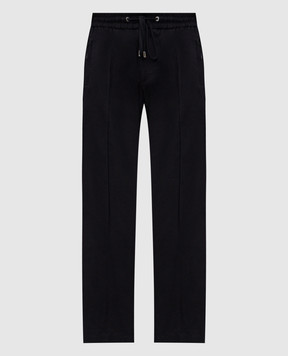 Dolce&Gabbana Blue pants with logo patch GP147TFCTAB