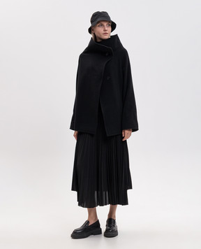 Y`S Yamamoto Black double-breasted wool coat YVC02125