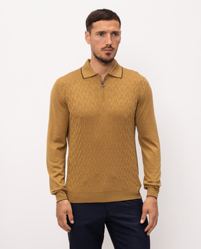 Stefano Ricci Brown wool, silk and cashmere polo shirt KE08020P30E26370