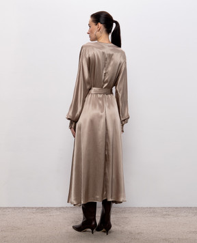 Kiton Beige silk dress D62340K0584I