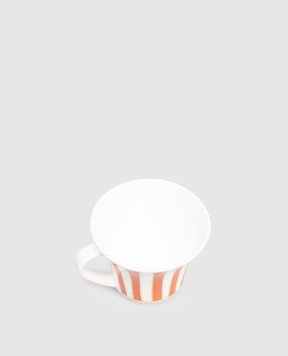 Geminiano Cozzi 1765 White porcelain coffee cup Striche Arancio e Oro TTCMI059053