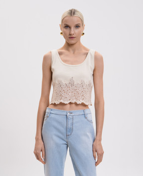 Ermanno Scervino Beige top with lace D482L303APXHC