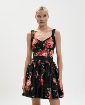 Dolce&Gabbana Black printed bustier top F7BB1THS5UT
