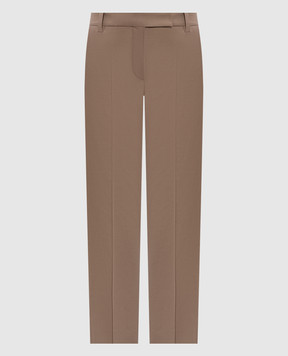 Brunello Cucinelli Brown pants with a monil chain M0F70P9169