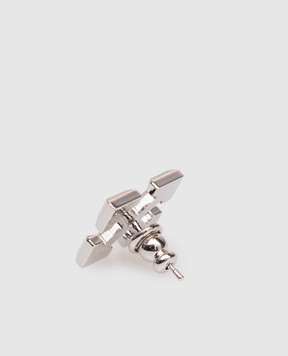 Off-White Silver mono earring in the shape of the Arrow emblem OMOD11RC99MET001