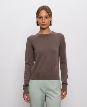 Max & Co Brown sweater with embroidered inscription MCOCOMMA