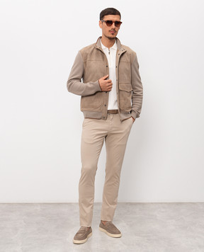 Canali Brown combination jacket LE00298O70491
