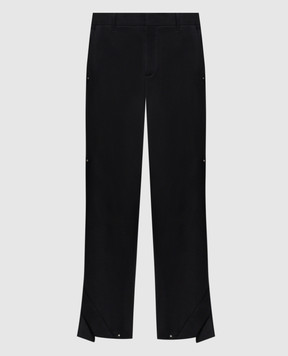 Heliot Emil Black wool Derby trousers M10239