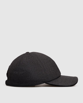 Stefano Ricci Gray wool checkered cap MCV63SB06EW0007V
