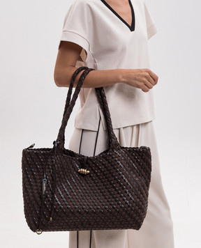 Gianni Chiarini Aurelie brown woven tote bag BS12067COMMWPLINT