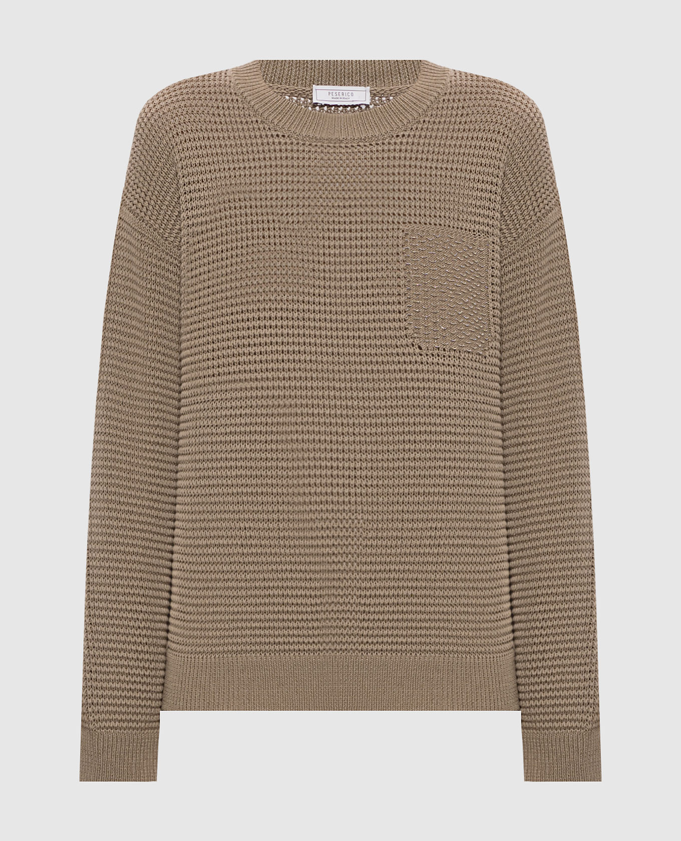 Brown sweater with monil chain Peserico