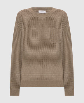 Peserico Brown sweater with monil chain A99085F079312B