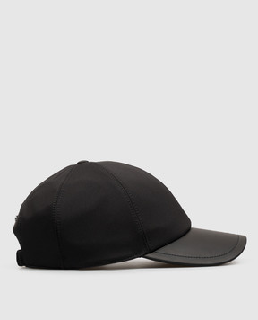 Stefano Ricci Black cap with leather peak MCV63NV18EPL001H