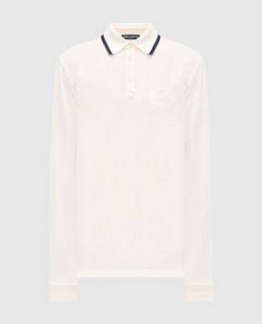 Dolce&Gabbana Ivory polo with DG monogram embroidery G8SW0ZHU7WZ