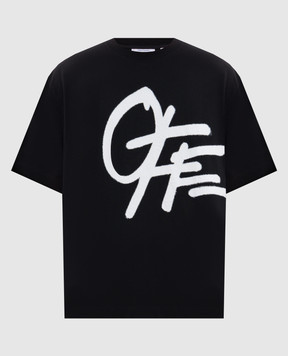 Off-White Black T-shirt with Spray logo print 44MAA120S26J00L