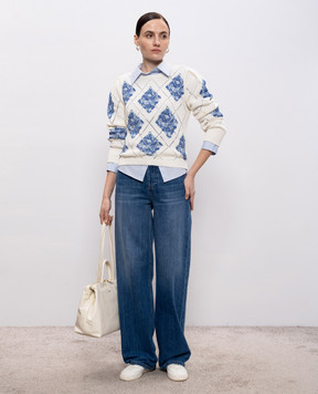 Twinset White patterned jumper 261TP3450