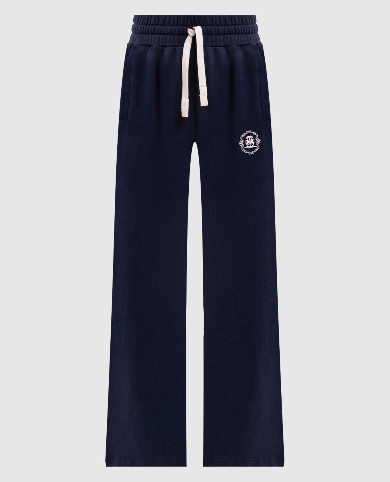 Blue sweatpants with logo print