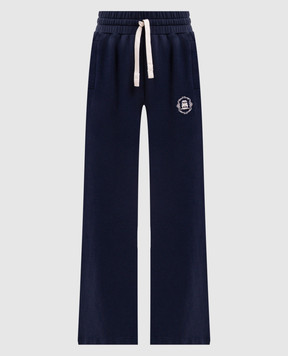 Palm Angels Blue sweatpants with logo print PAWCH006FL001