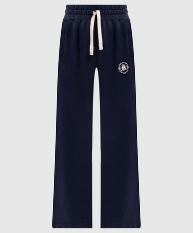 Blue sweatpants with logo print